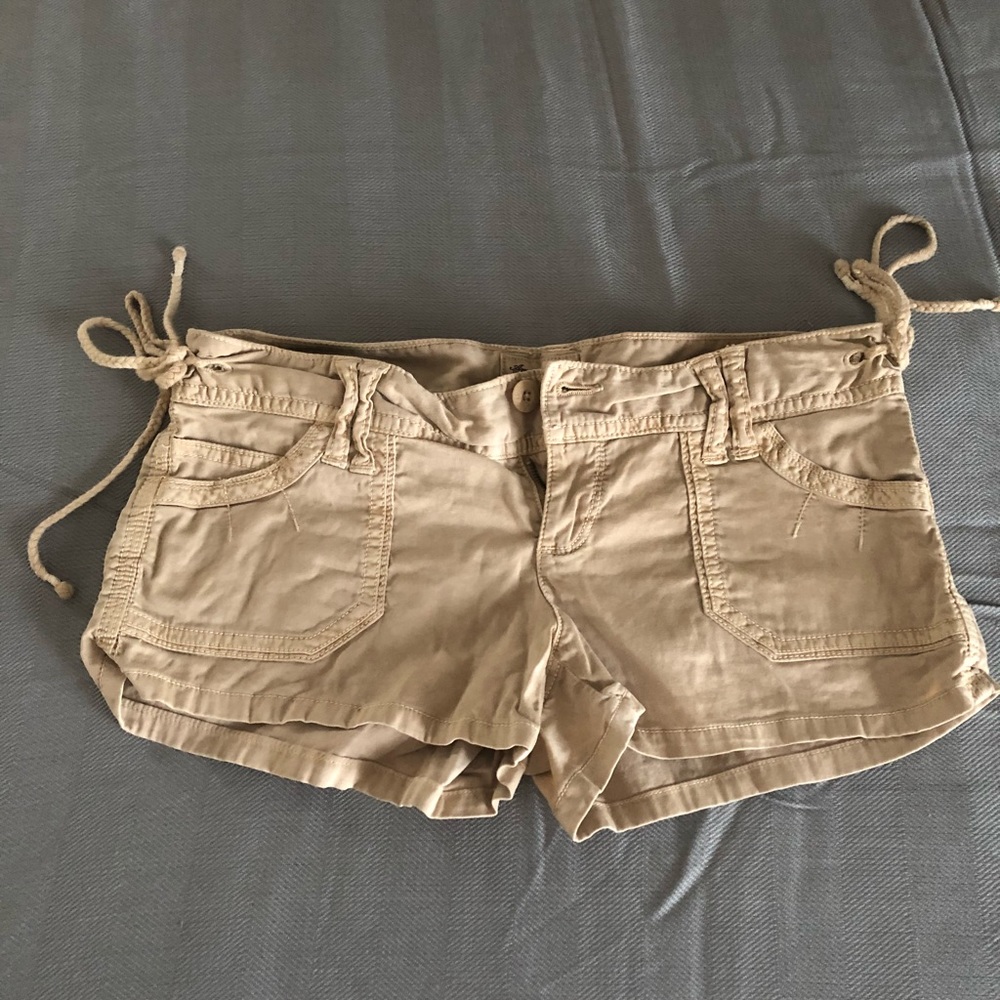 Cargo style khaki shorts